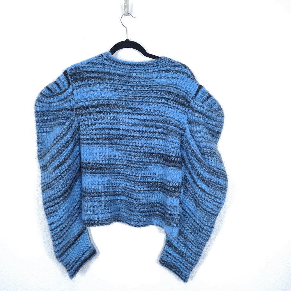 NAADAM Space Dye Alpaca Blue Puff Sleeves Cardigan - Picture 11 of 15